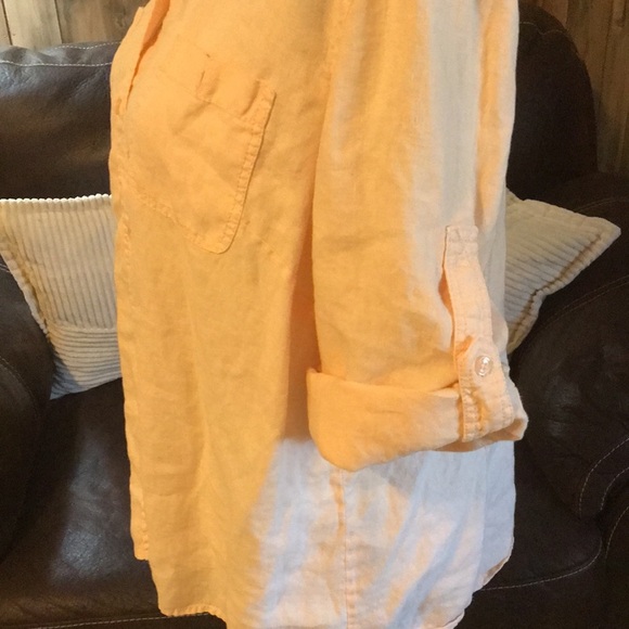 Liz Claiborne Peach Button Down Shirt - Picture 4 of 9